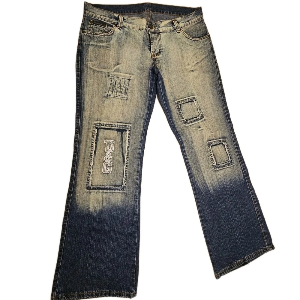 D&G Mens Sz 36 Blue Distressed Jeans